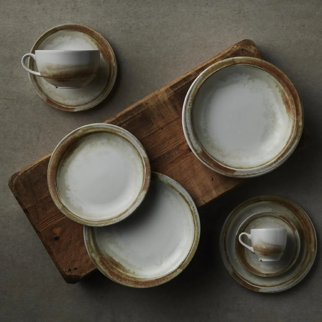 Dudson Makers Finca Sandstone Cappuccino Saucer 159mm (12 Pack) - Image 2