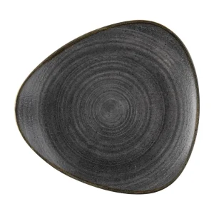 Churchill Stonecast Raw Lotus Plate Black 229mm (12 Pack)
