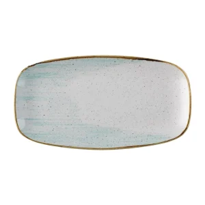 Churchill Stonecast Accents Chefs Oblong Plates Duck Egg 355x189mm (6 Pack)