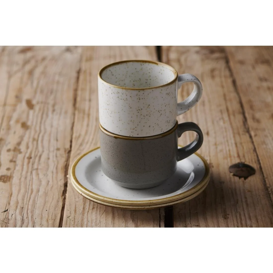 Churchill Stonecast Profile Stacking Cups Barley White 227ml (12 Pack) - Image 2