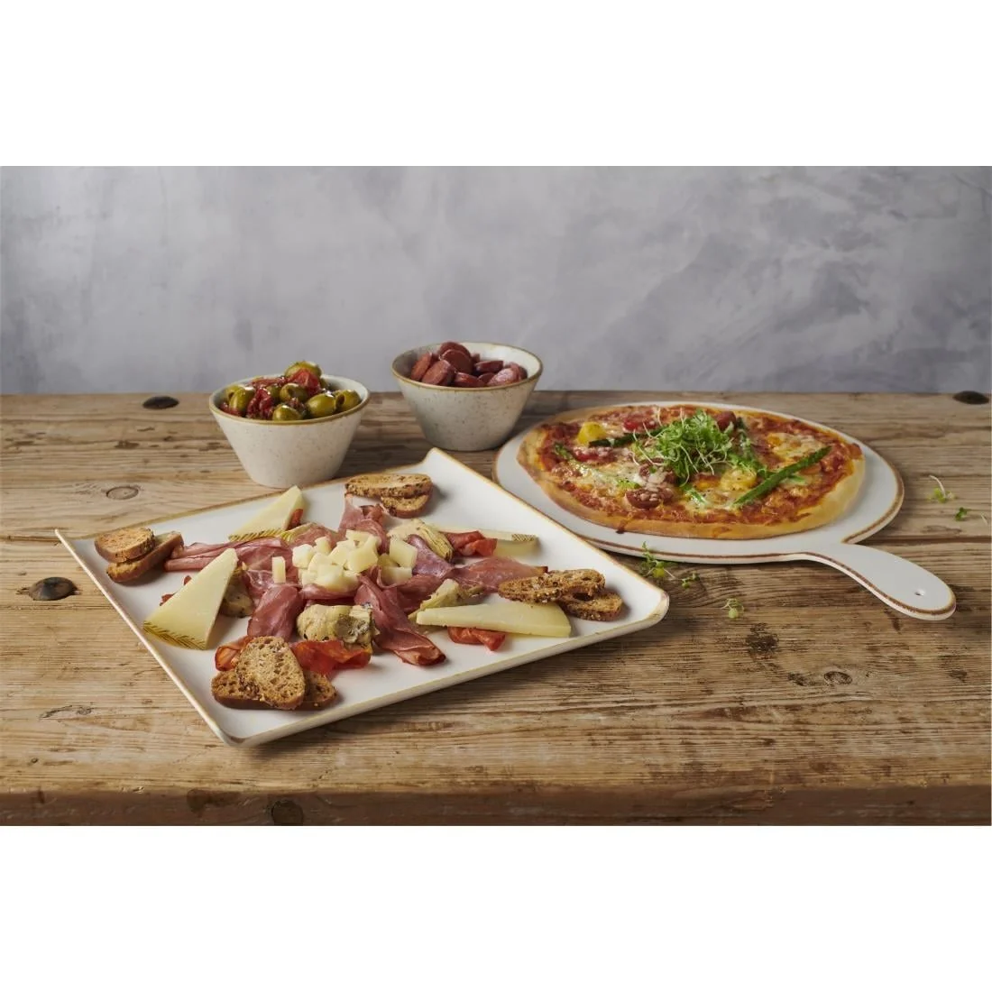 Churchill Melamine Stonecast Square Buffet Tray 303x 303mm (4 Pack) - Image 3