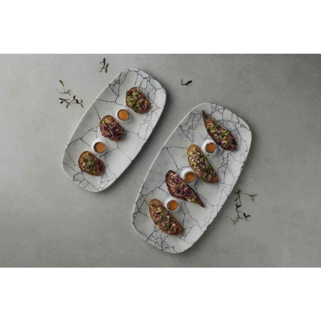 Churchill Studio Prints Kintsugi Pearl Chefs Oblong Plates Grey 355x189mm (6 Pack) - Image 2
