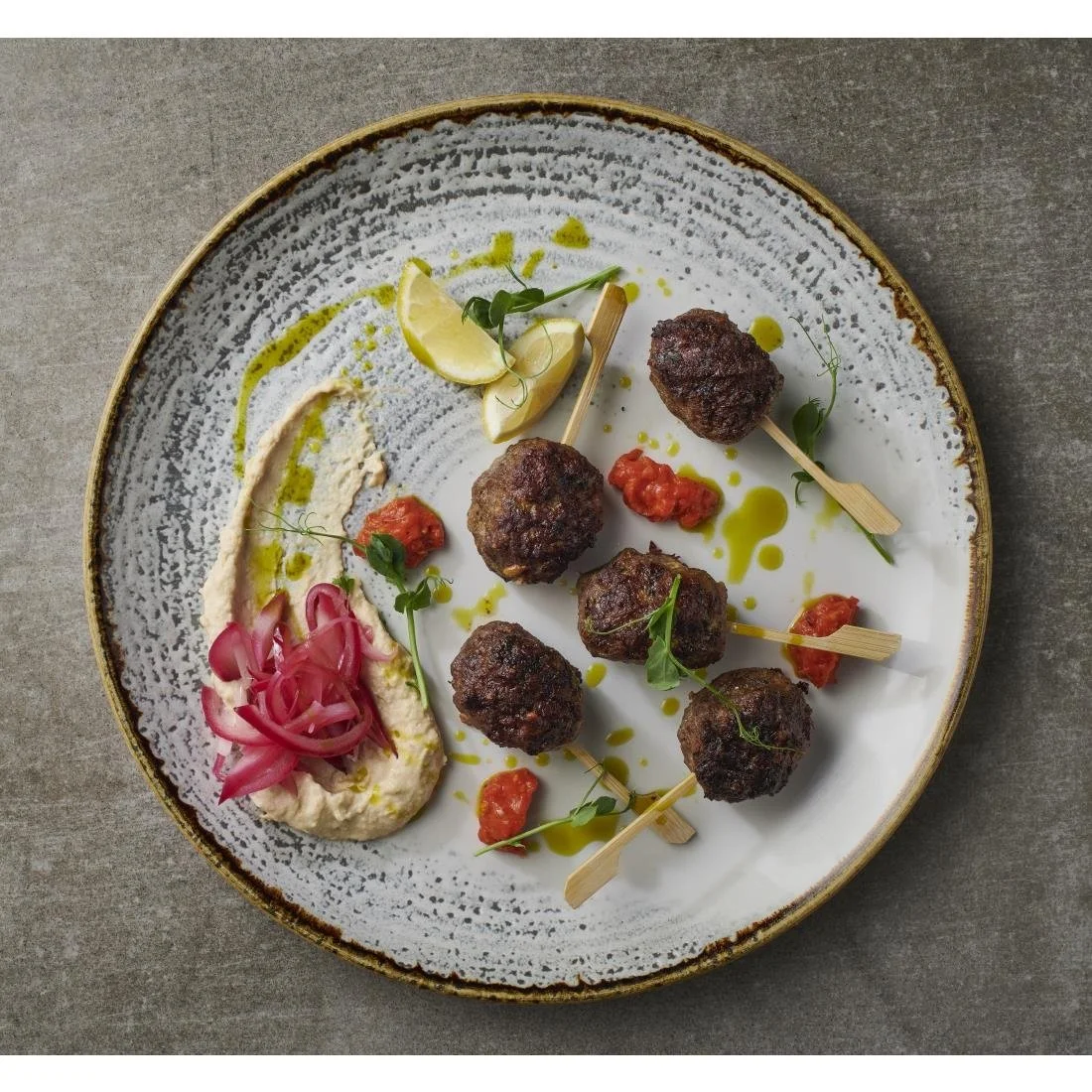Churchill Studio Prints Homespun Accents Jasper Evolve Coupe Plates Grey 260mm (12 Pack) - Image 2