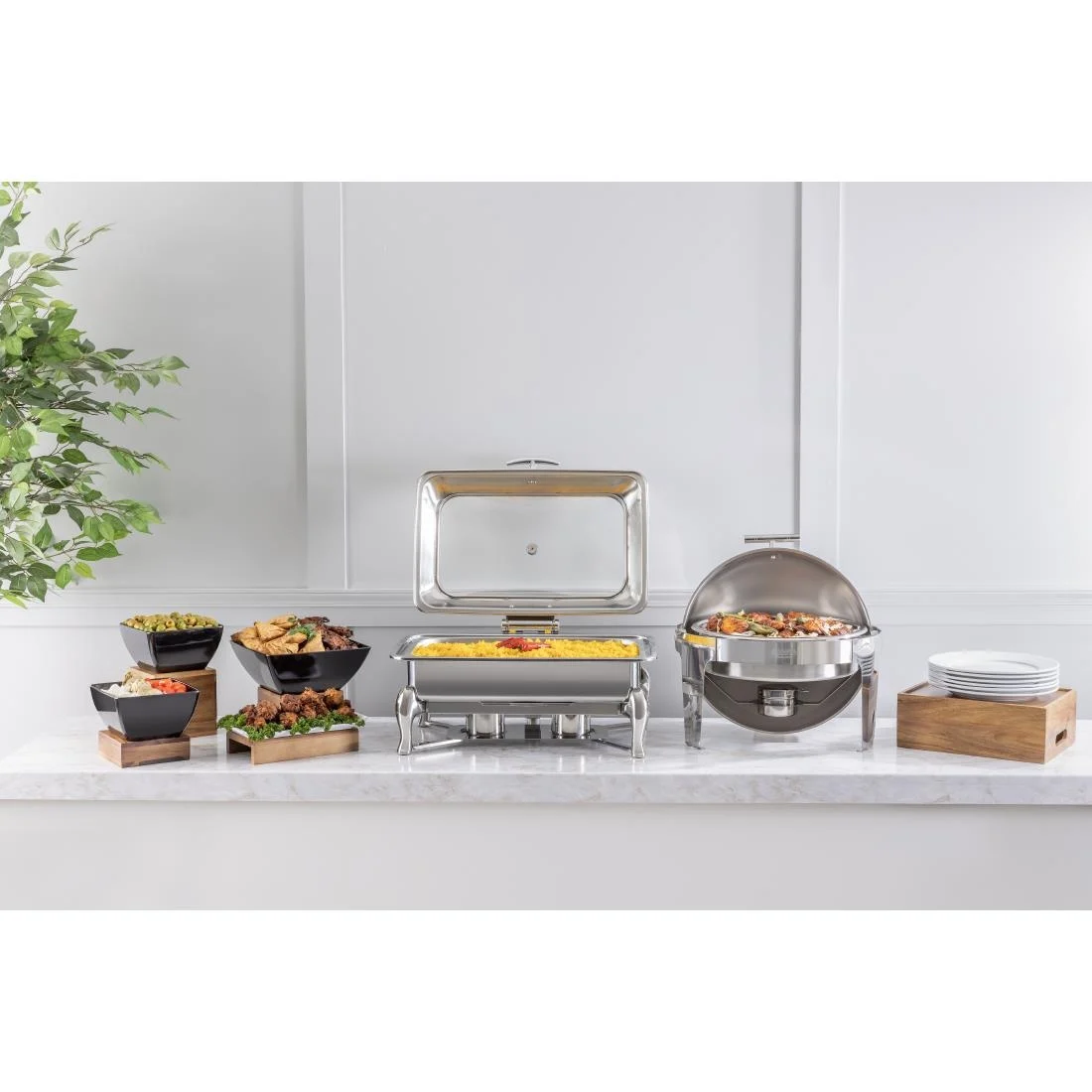 Olympia Paris Roll Top Chafing Dish Round