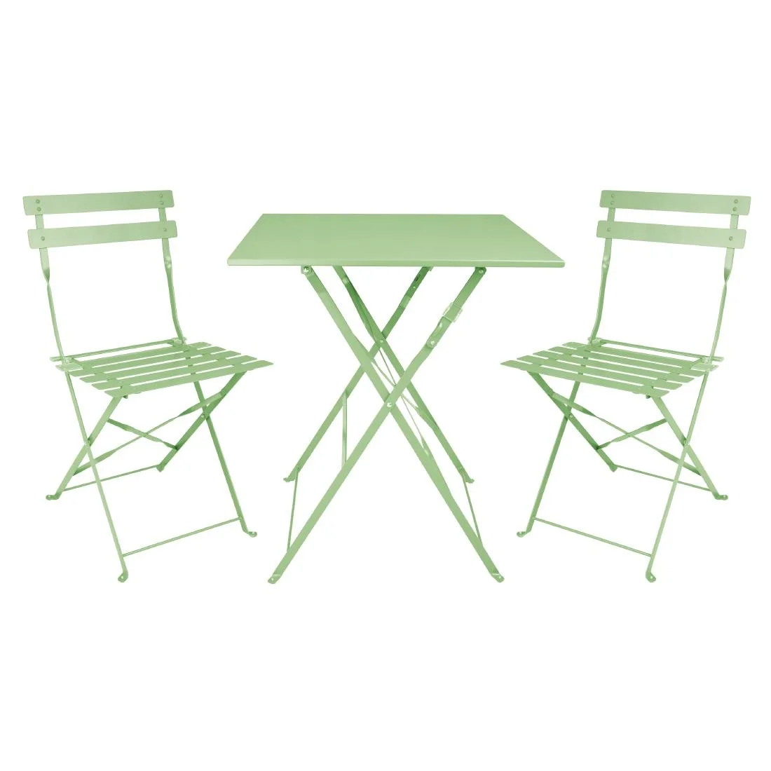 Bolero Perth Light Green Pavement Style Steel Folding Chairs (Pack of 2) - Image 5