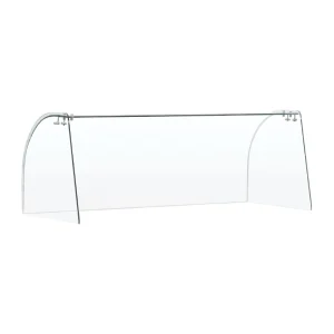 Curved Glass Sneeze Guard Assembly