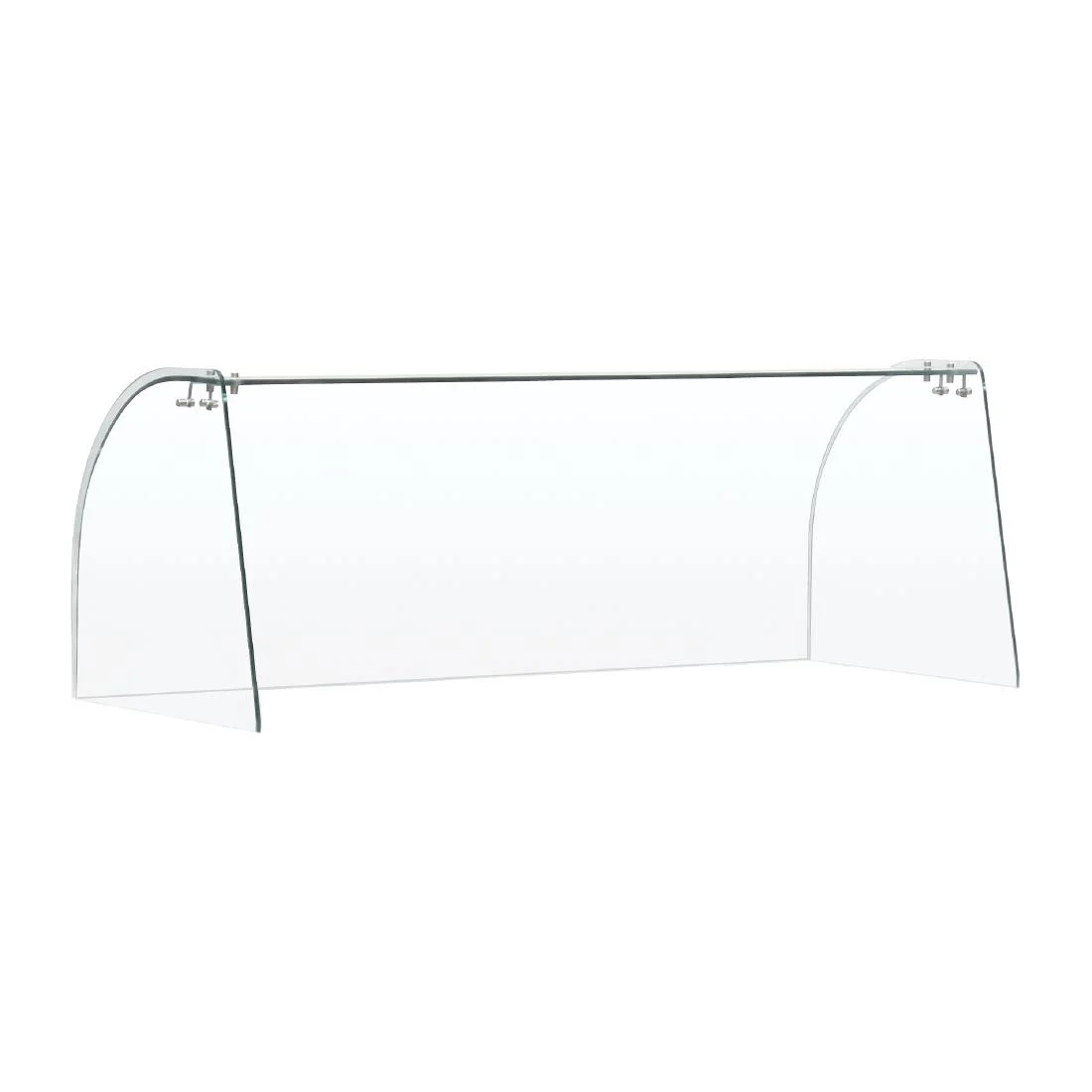 Curved Glass Sneeze Guard Assembly