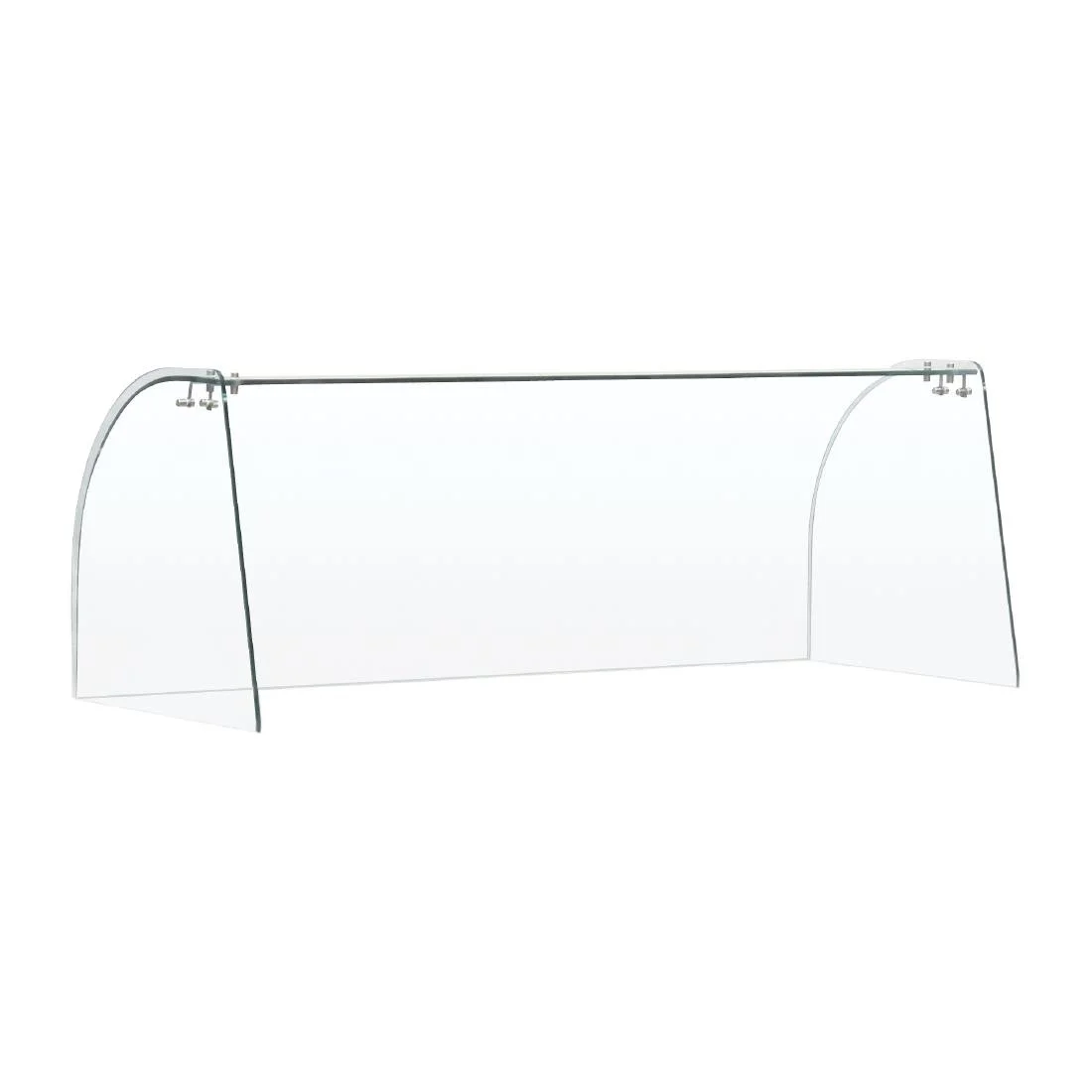 Curved Glass Sneeze Guard Assembly