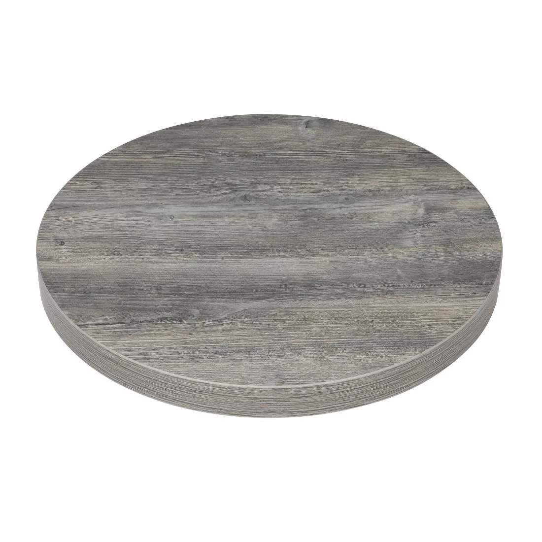 Bolero Pre-Drilled Round Melamine Table Top Ash Grey 600mm - Image 2