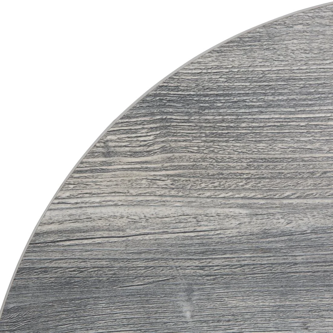 Bolero Pre-Drilled Round Melamine Table Top Ash Grey 600mm - Image 5