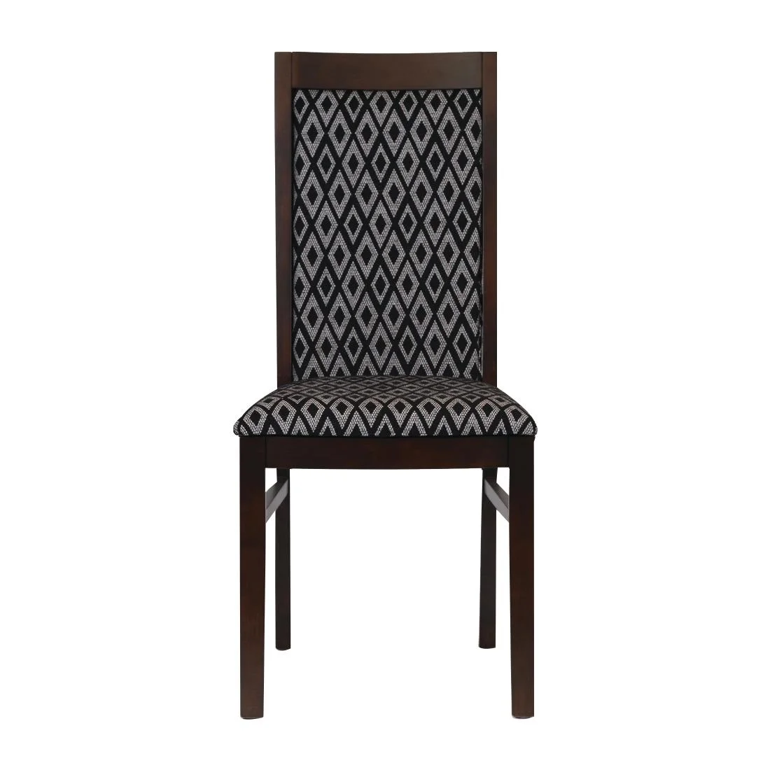 Brooklyn Padded Back Dark Walnut Dining Chair with Black Diamond Padded Seat and Back (Pack of 2) - Image 2