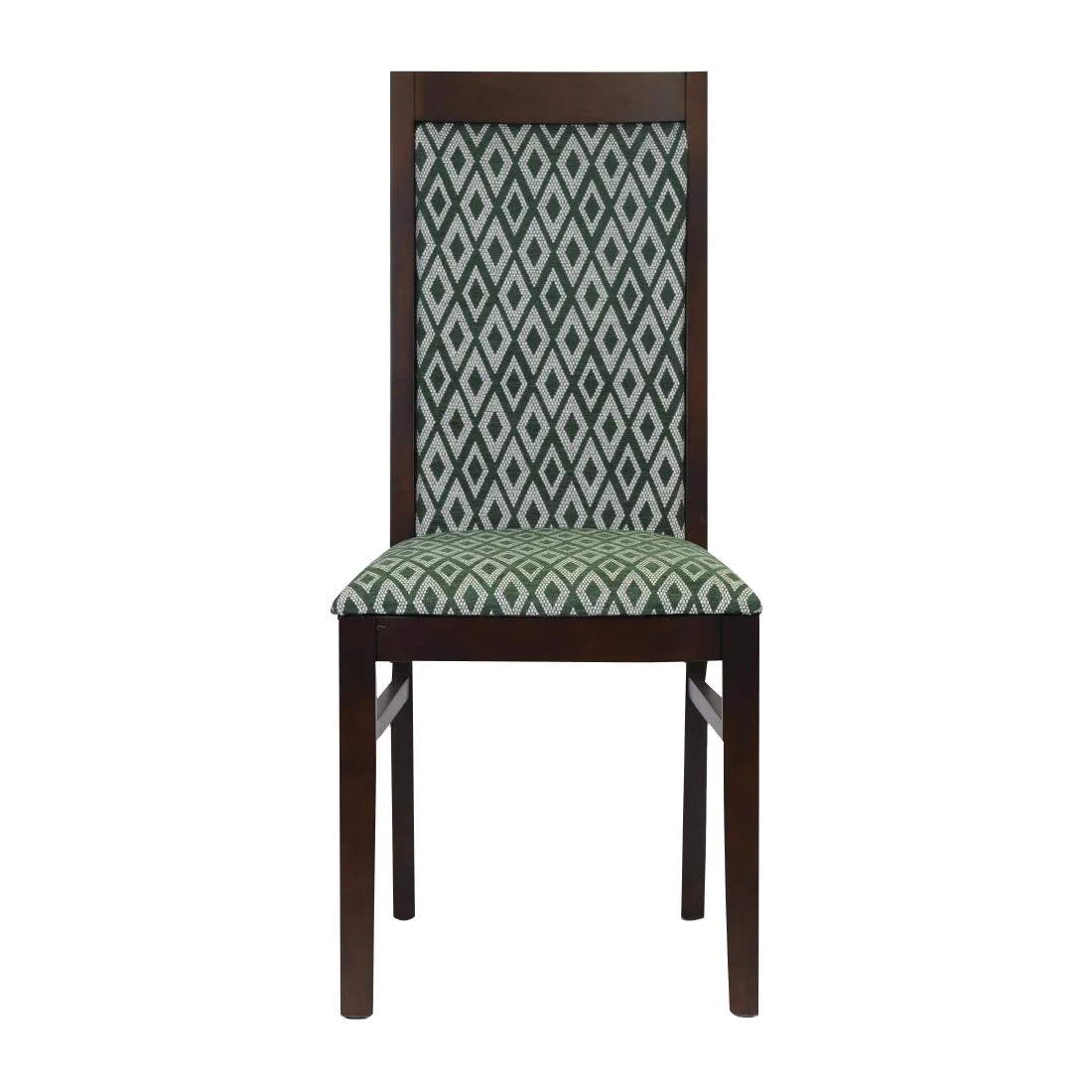 Brooklyn Padded Back Dark Walnut Dining Chair with Green Diamond Padded Seat and Back (Pack of 2) - Image 2