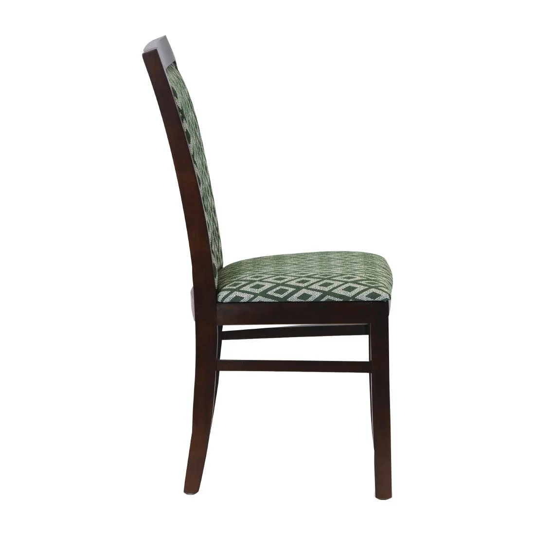 Brooklyn Padded Back Dark Walnut Dining Chair with Green Diamond Padded Seat and Back (Pack of 2) - Image 3