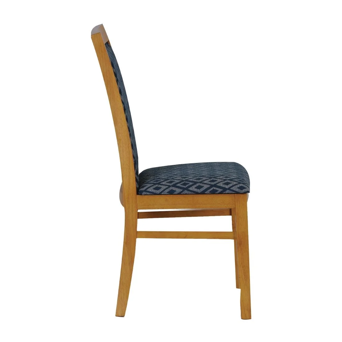 Brooklyn Padded Back Soft Oak Dining Chair with Blue Diamond Padded Seat and Back (Pack of 2) - Image 3