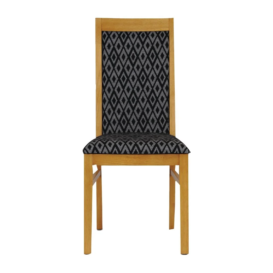 Brooklyn Padded Back Soft Oak Dining Chair with Black Diamond Padded Seat and Back (Pack of 2) - Image 2