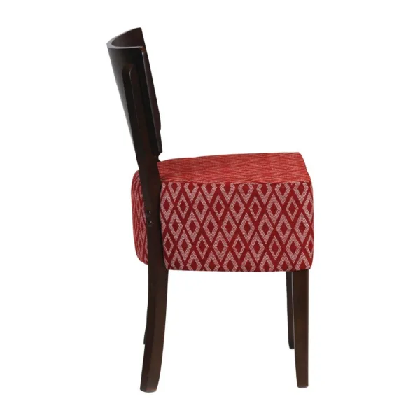 Asti Padded Dark Walnut Dining Chair with Red Diamond Deep Padded Seat and Back (Pack of 2)
