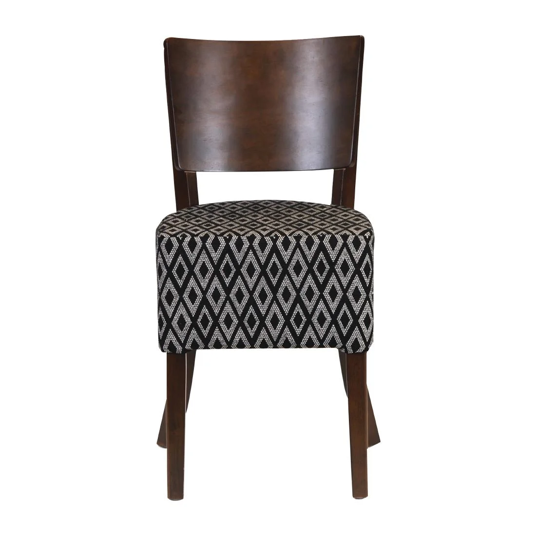 Asti Padded Dark Walnut Dining Chair with Black Diamond Deep Padded Seat and Back (Pack of 2) - Image 2