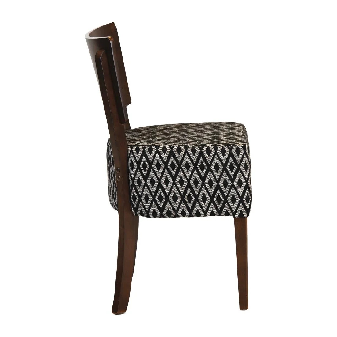 Asti Padded Dark Walnut Dining Chair with Black Diamond Deep Padded Seat and Back (Pack of 2) - Image 3