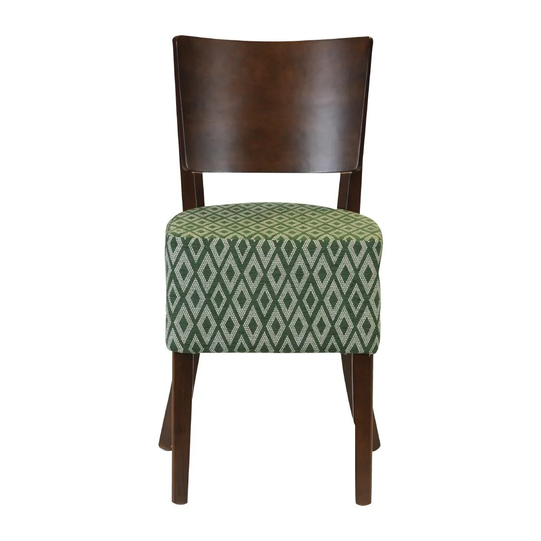Asti Padded Dark Walnut Dining Chair with Green Diamond Deep Padded Seat and Back (Pack of 2) - Image 2
