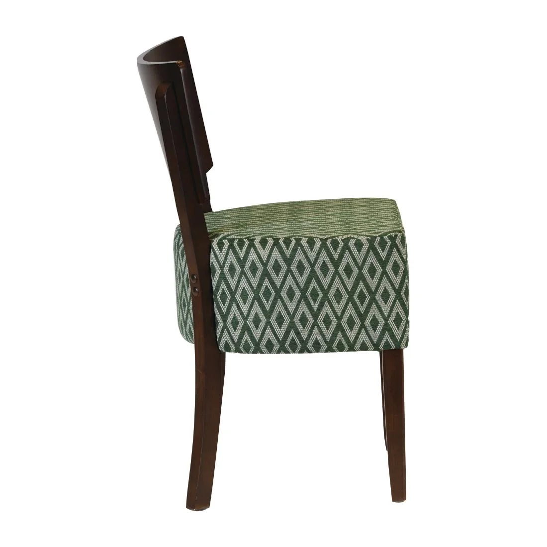 Asti Padded Dark Walnut Dining Chair with Green Diamond Deep Padded Seat and Back (Pack of 2) - Image 3