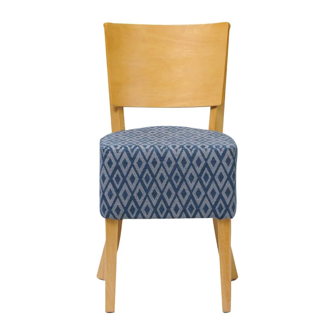 Asti Padded Soft Oak Dining Chair with Blue Diamond Deep Padded Seat and Back (Pack of 2) - Image 2