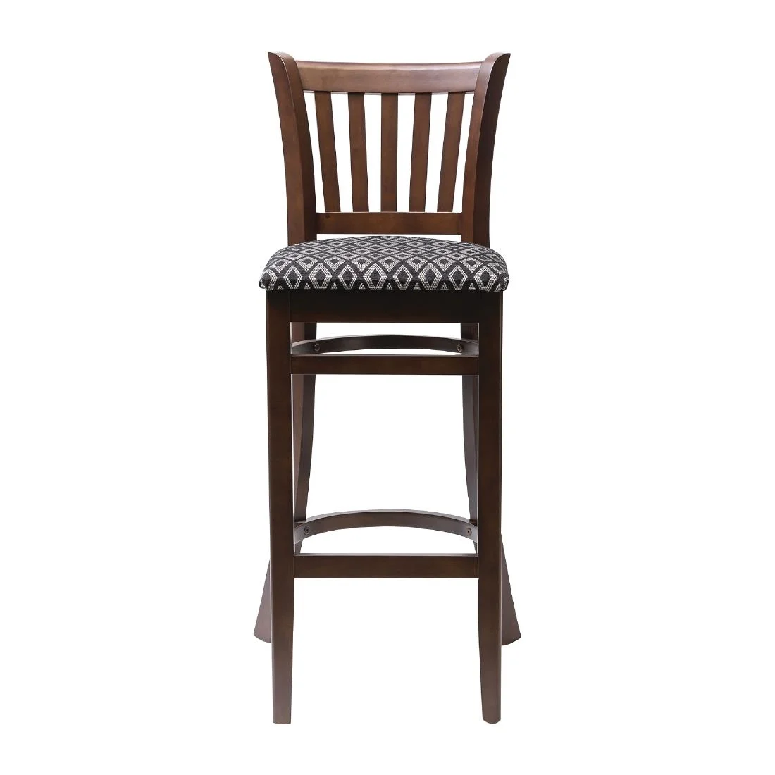 Manhattan Dark Walnut Bar Chair with Black Diamond Padded Seat - Image 2