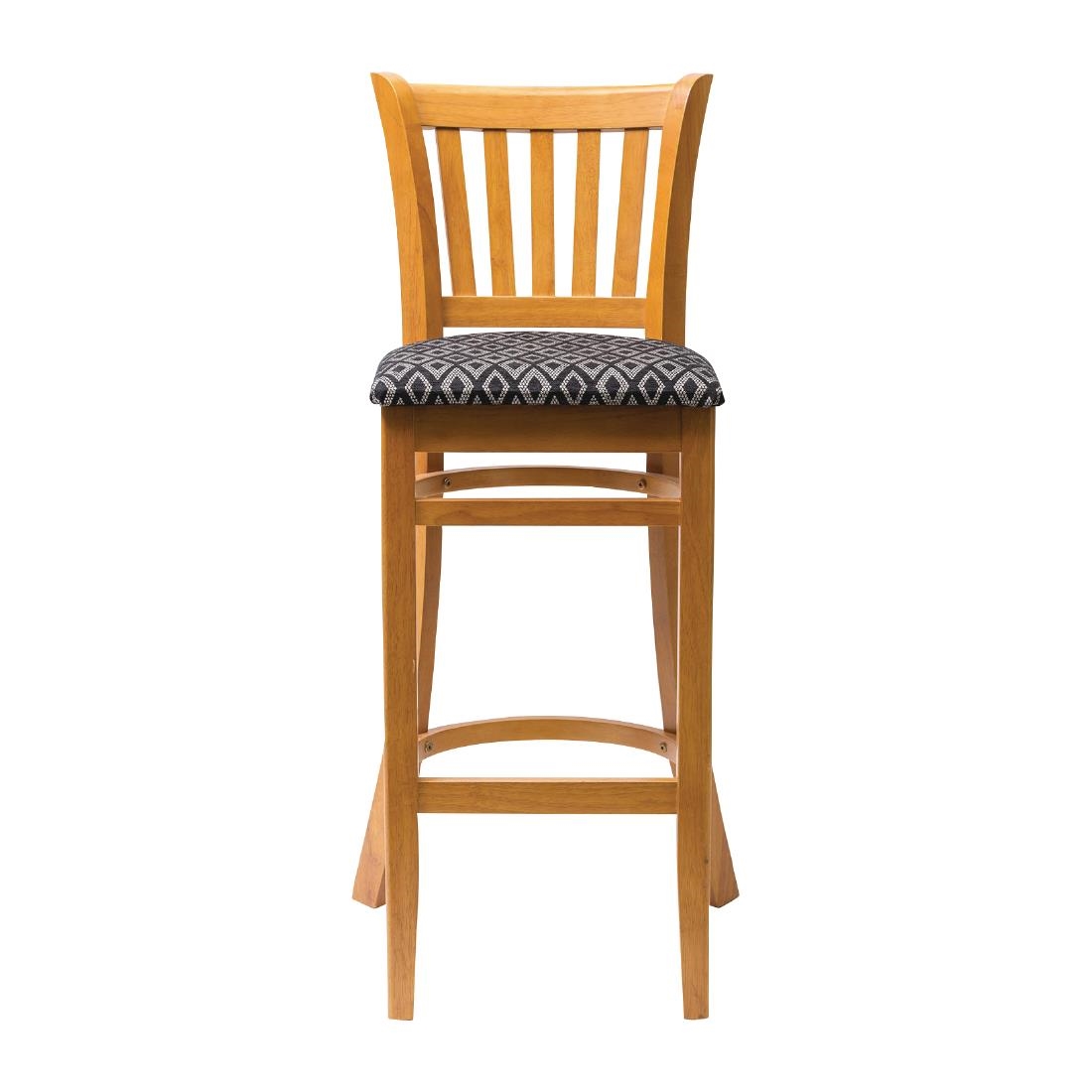 Manhattan Soft Oak Bar Chair with Black Diamond Padded Seat