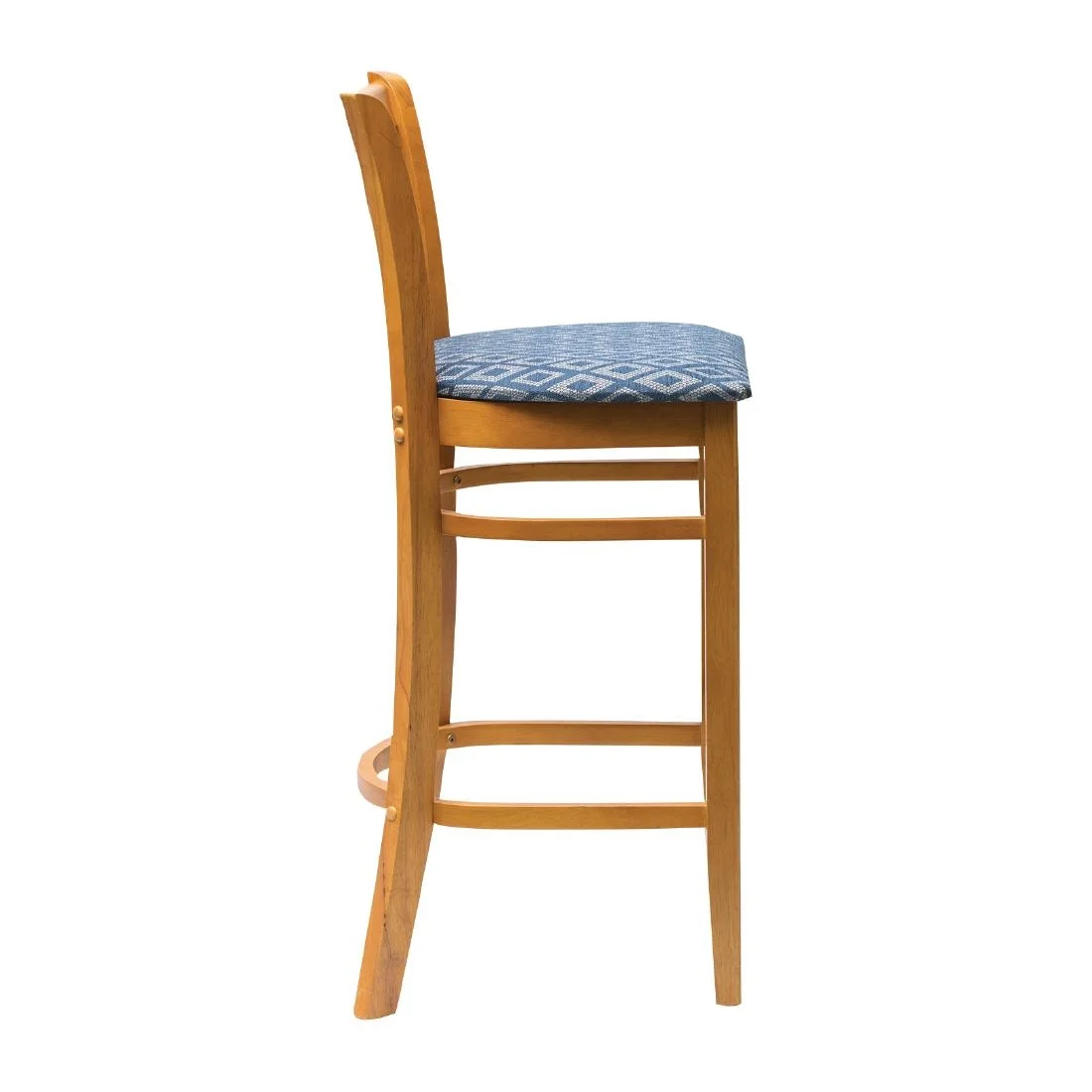 Manhattan Soft Oak Bar Chair with Blue Diamond Padded Seat - Image 3