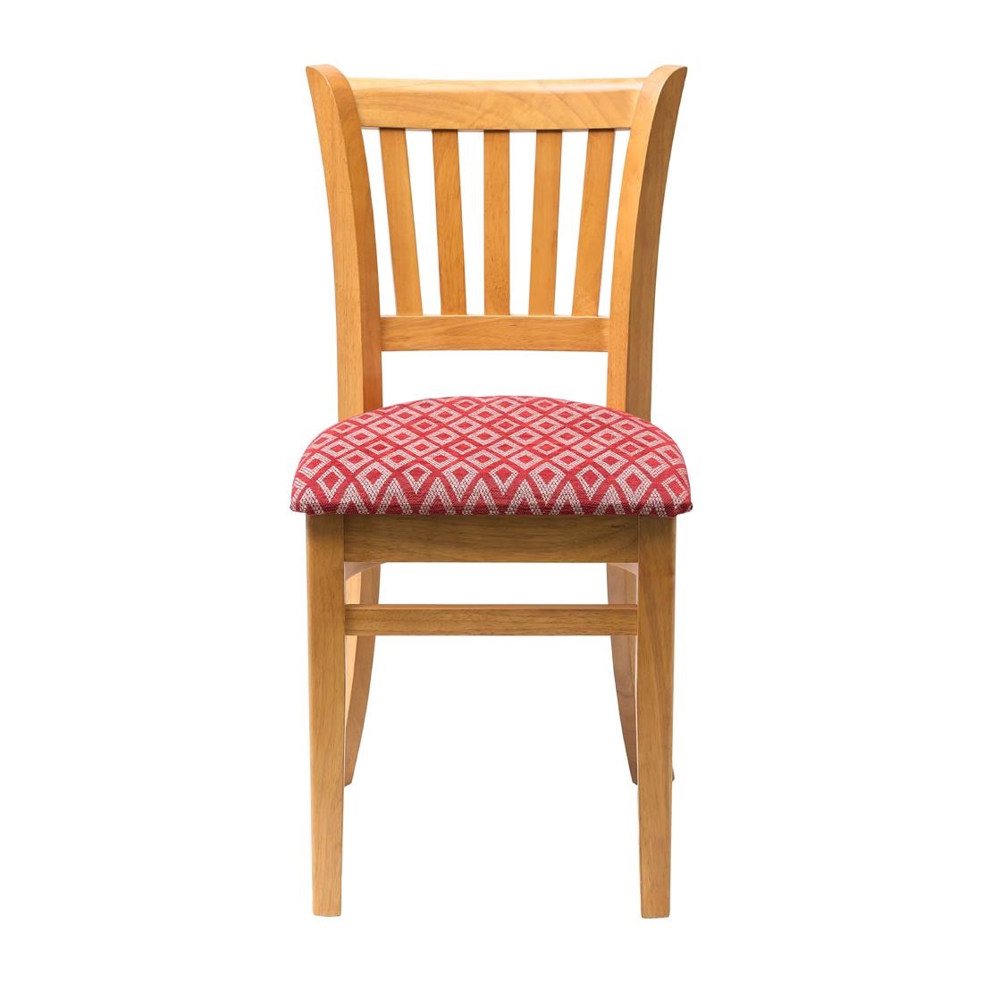 Manhattan Soft Oak Dining Chair with Red Diamond Padded Seat (Pack of 2)