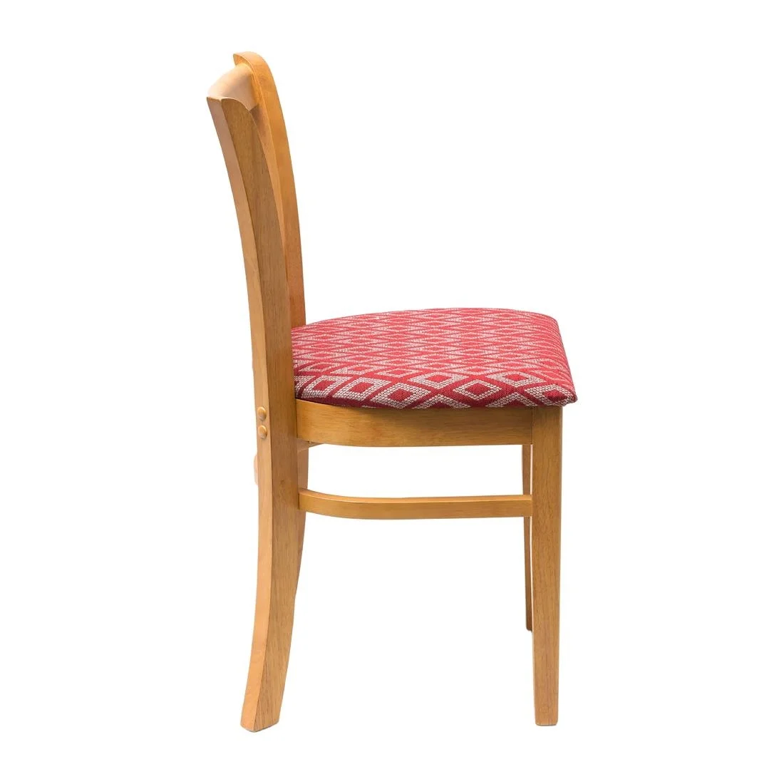 Manhattan Soft Oak Dining Chair with Red Diamond Padded Seat (Pack of 2) - Image 3