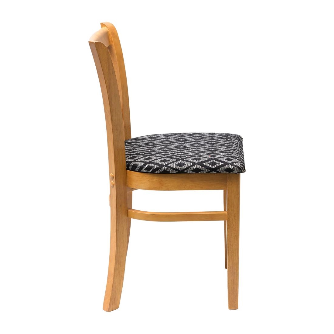Manhattan Soft Oak Dining Chair with Black Diamond Padded Seat (Pack of 2)