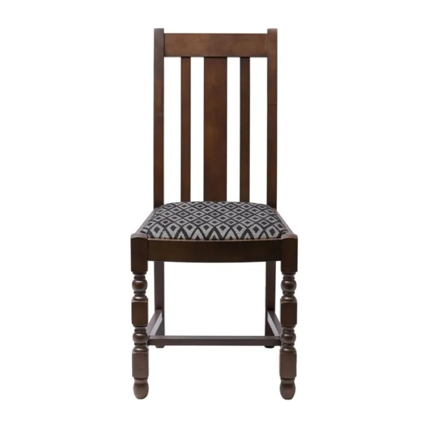 Mayfair Dark Wood High Back Dining Chair with Black Diamond Padded Seat (Pack of 2)