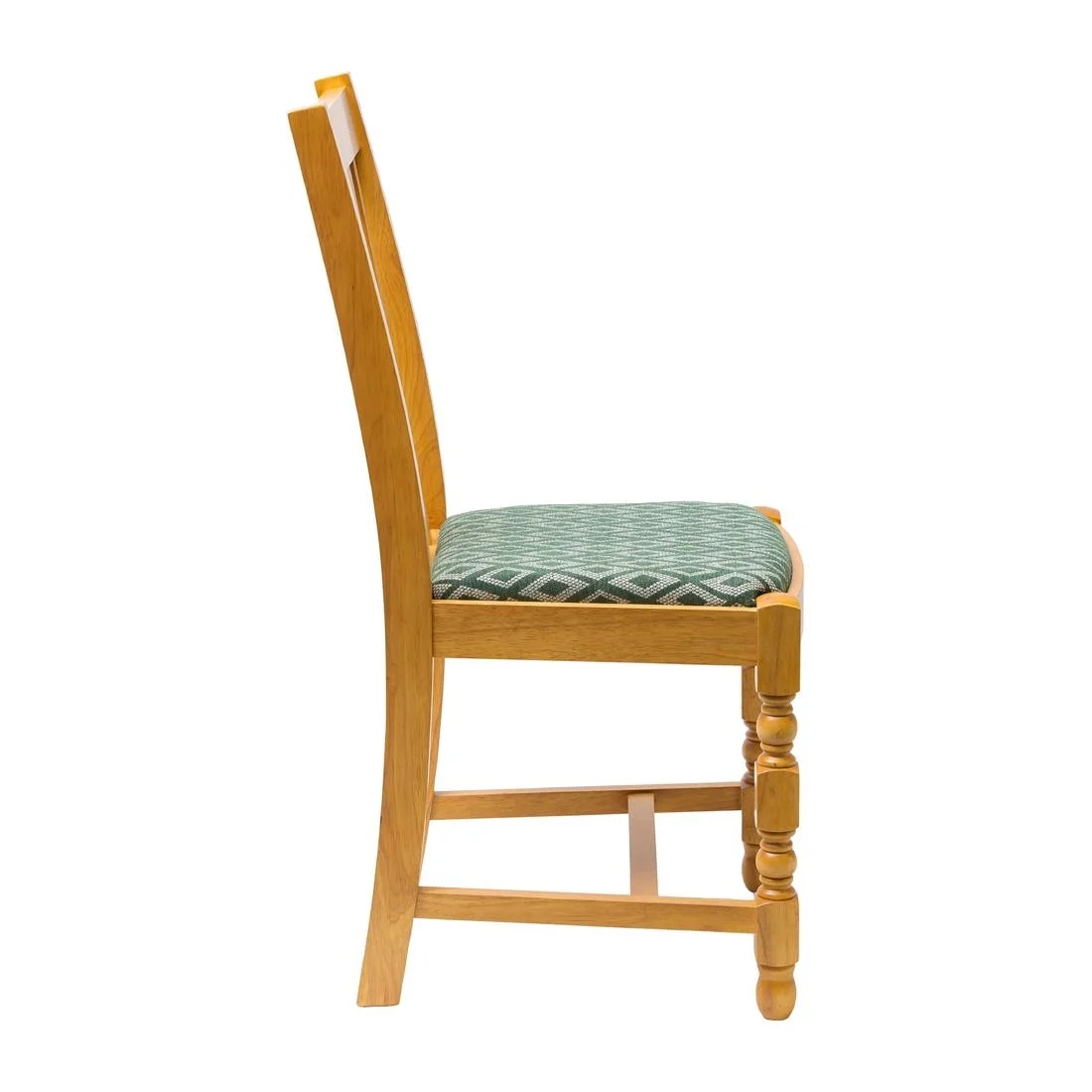 Mayfair Soft Oak High Back Dining Chair with Green Diamond Padded Seat (Pack of 2) - Image 2