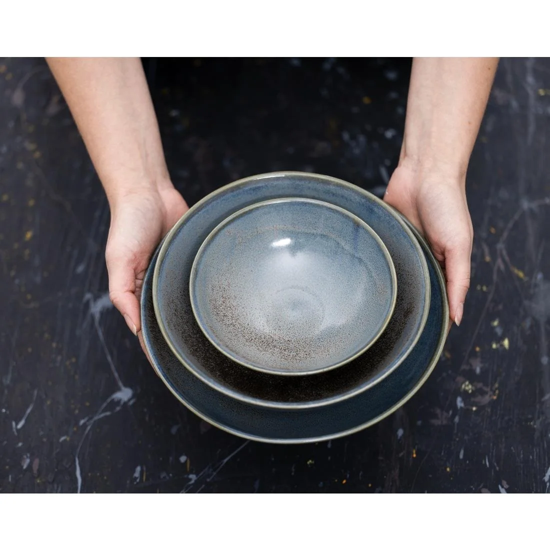 Olympia Ember Coupe Bowls Blue 200mm (4 Pack) - Image 2