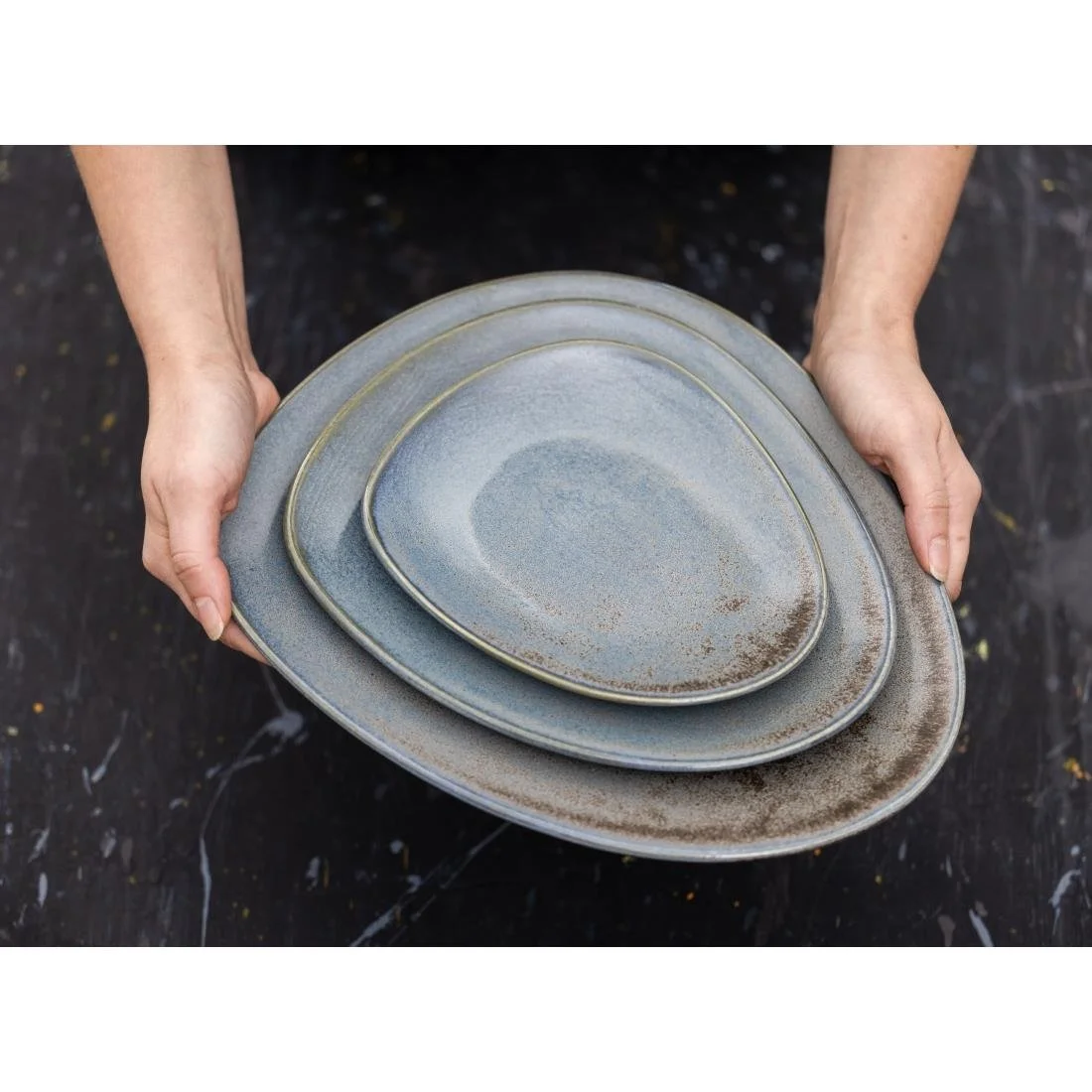 Olympia Ember Triangle Plates Blue 190mm (6 Pack) - Image 13