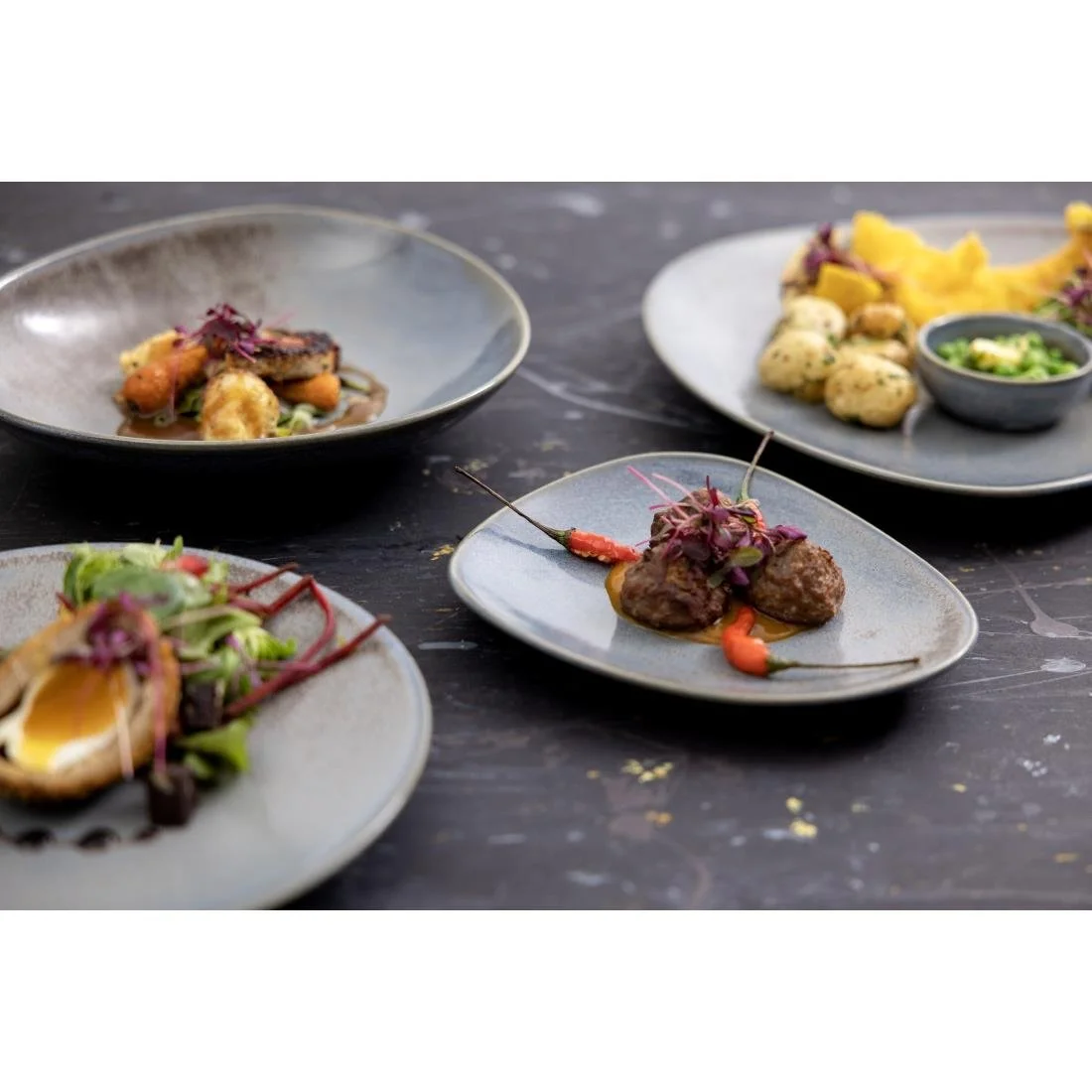 Olympia Ember Triangle Plates Blue 190mm (6 Pack) - Image 16