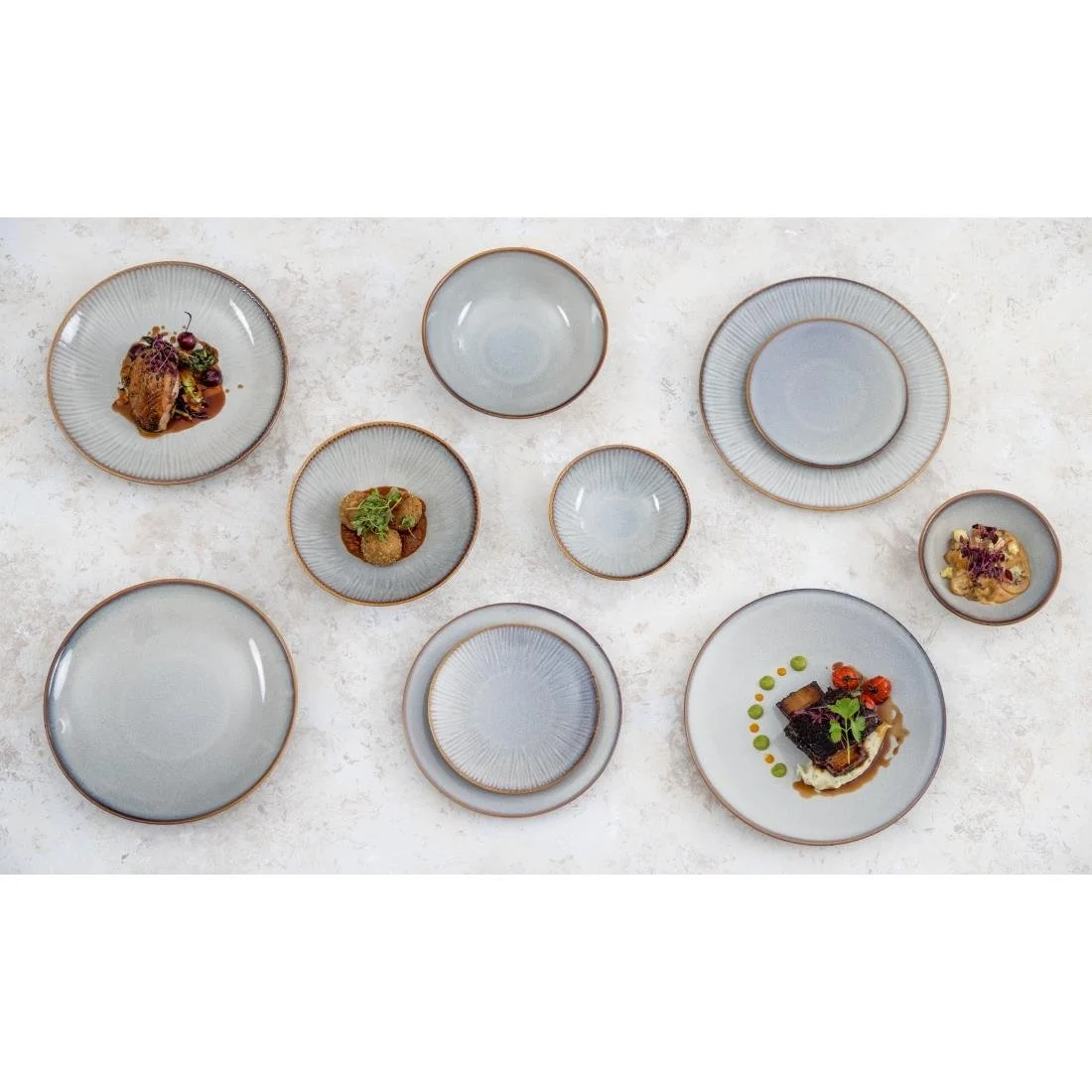 Olympia Drift Embossed Coupe Plates 280mm (4 Pack) - Image 2