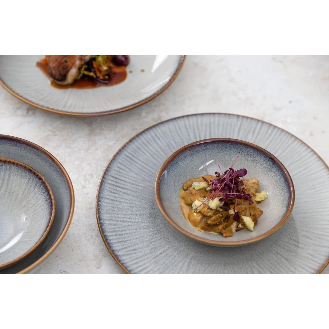 Olympia Drift Embossed Coupe Plates 280mm (4 Pack) - Image 5