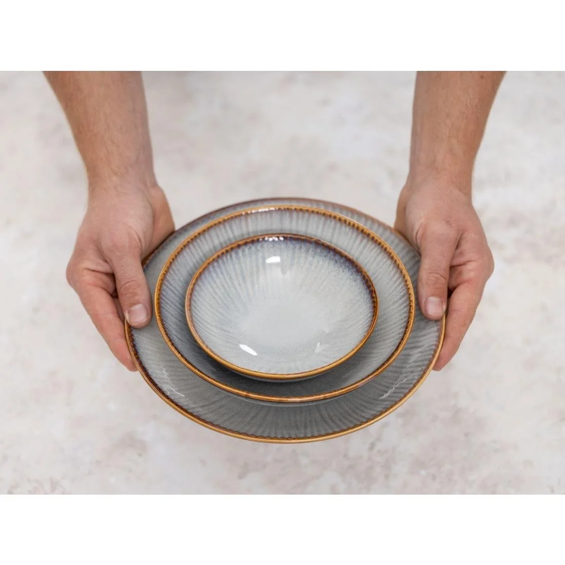 Olympia Drift Embossed Coupe Low Bowls 260mm (4 Pack) - Image 15