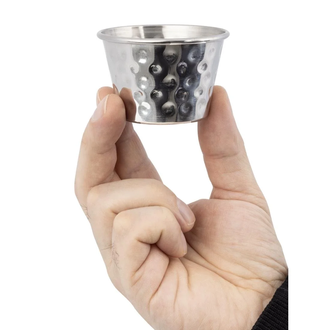 Olympia Hammered Stainless Steel Sauce Cups 70ml (12 Pack) - Image 5