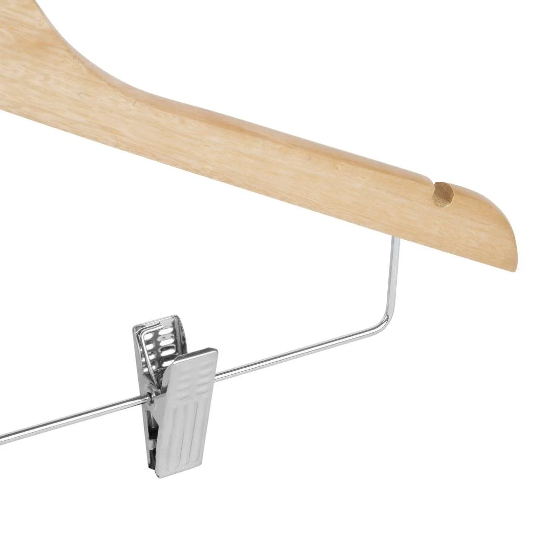 Bolero Wooden Hanger with Anti-Slip Clips (10 Pack) - Image 4