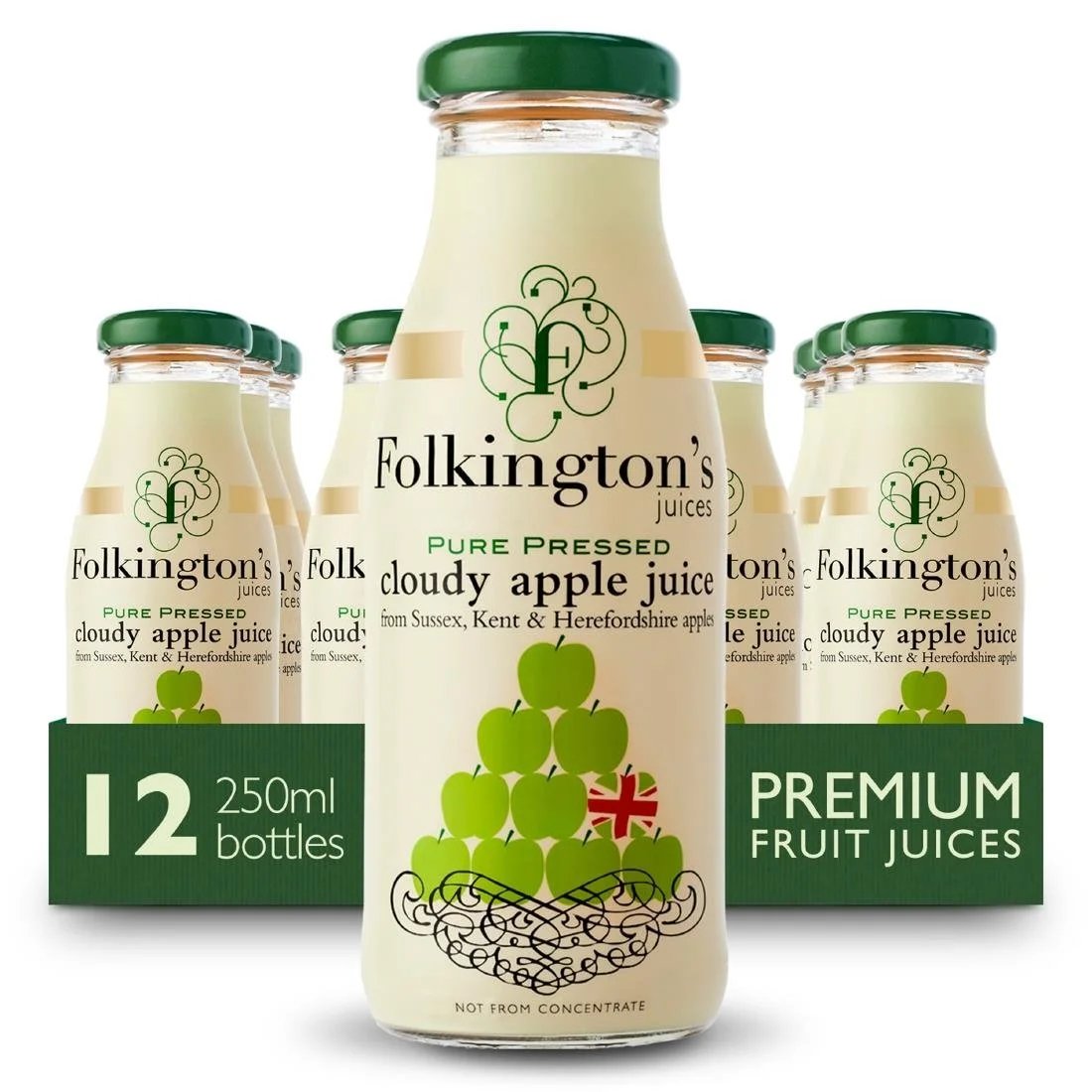 Folkington's Juices Apple Glass Bottle 250ml (12 Pack) - Image 5