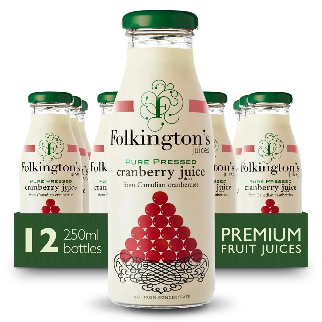 Folkington's Juices Cranberry Glass Bottle 250ml (12 Pack) - Image 5