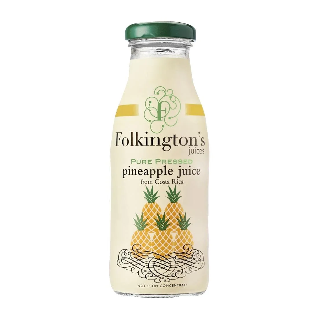 Folkington's Juices Pineapple Glass Bottle 250ml (12 Pack) - Image 1