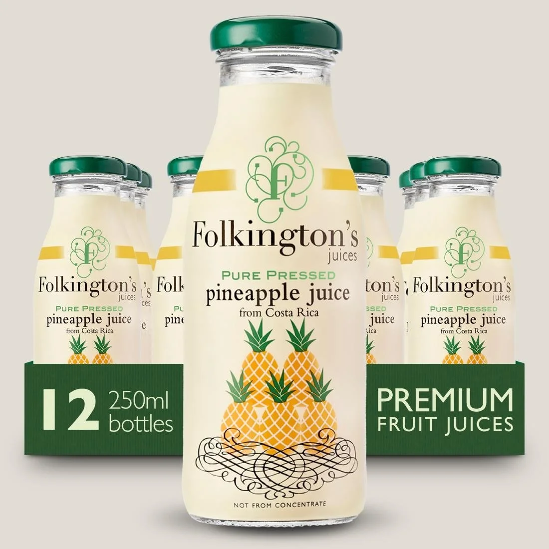 Folkington's Juices Pineapple Glass Bottle 250ml (12 Pack) - Image 5