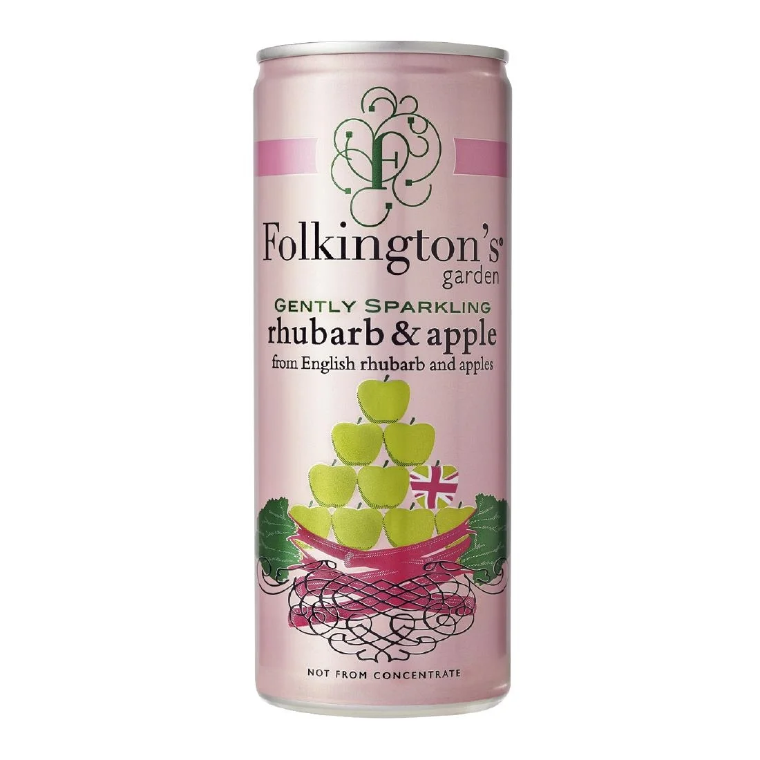 Folkington's Sparkling Drinks Rhubarb & Apple Can 250ml (12 Pack)