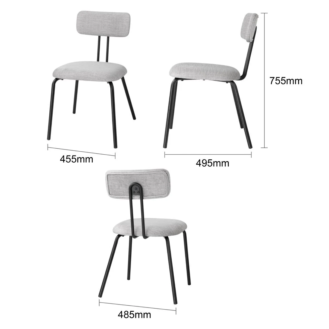 Bolero Fairfield Chairs Black and Grey Mix (2 Pack) - Image 5