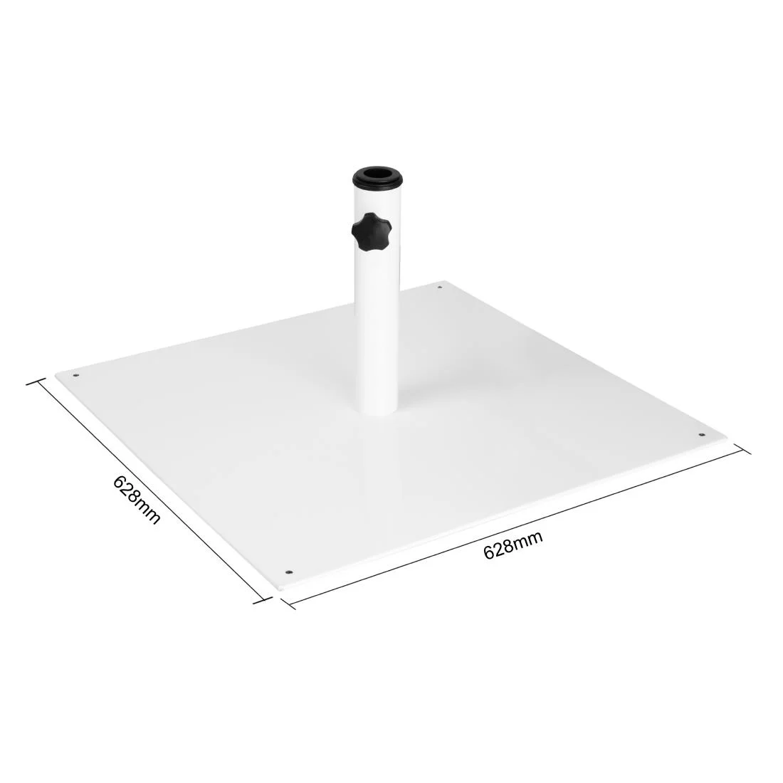 Bolero Flat Metal Parasol Base White - 18kg - Image 4