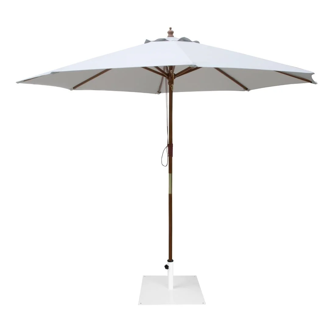 Bolero Flat Metal Parasol Base White - 18kg - Image 5