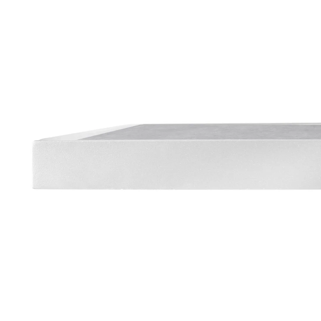 Bolero Light Grey Stone Effect Outdoor Tempered Glass Table Top White Trim 700mm - Image 4